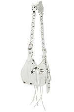 Balenciaga Small Le Cagole Shoulder Bag in Optic White, view 4, click to view large image.