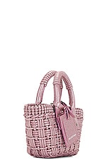 Balenciaga Xxs Bistro Basket Bag in Sweet Pink & White, view 4, click to view large image.