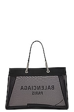 Balenciaga Large Duty Free Tote Bag in Black & White, view 3, click to view large image.
