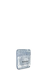 Balenciaga Cash Card Holder in Denim Blue & Black, view 3, click to view large image.