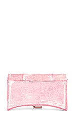 Balenciaga Hourglass Wallet On A Chain in Denim Pink, view 3, click to view large image.