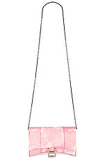 Balenciaga Hourglass Wallet On A Chain in Denim Pink, view 6, click to view large image.