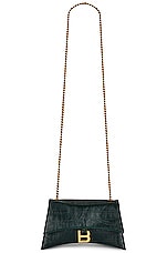 Balenciaga Crush Wallet On A Chain in Forest Green, view 6, click to view large image.