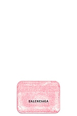 Balenciaga Cash Card Holder in Denim Pink & Black, view 1, click to view large image.
