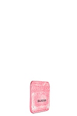 Balenciaga Cash Card Holder in Denim Pink & Black, view 3, click to view large image.