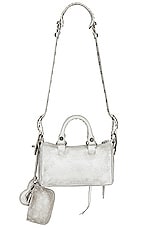 Balenciaga Mini Le Cagole Duffle Bag in Optic White, view 3, click to view large image.