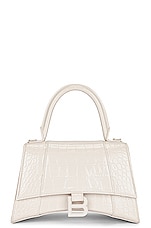 Balenciaga Small Hourglass Top Handle Bag in Nacre, view 3, click to view large image.
