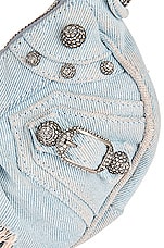 Balenciaga Xs Washed Denim Le Cagole Shoulder Bag in Pale Blue, view 7, click to view large image.