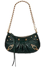 Balenciaga Le Cagole Mini Chain Bag in Forest Green, view 3, click to view large image.