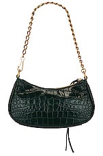 Balenciaga Le Cagole Mini Chain Bag in Forest Green, view 4, click to view large image.