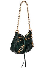 Balenciaga Le Cagole Mini Chain Bag in Forest Green, view 5, click to view large image.