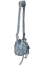 Balenciaga Xs Le Cagole Bucket Bag in Blue, view 4, click to view large image.