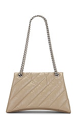 Balenciaga Medium Crush Chain Bag In Taupe in Taupe, view 3, click to view large image.
