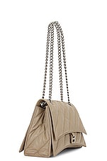 Balenciaga Medium Crush Chain Bag In Taupe in Taupe, view 4, click to view large image.