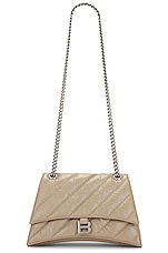 Balenciaga Medium Crush Chain Bag In Taupe in Taupe, view 6, click to view large image.
