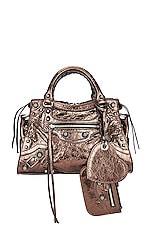 Balenciaga Xs Neo Cagole Bag In Dark Bronze in Dark Bronze, view 3, click to view large image.