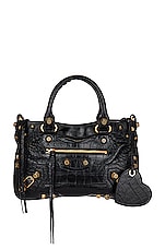 Balenciaga Medium Le Cagole Tote Bag In Black in Black, view 3, click to view large image.