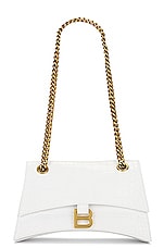 Balenciaga Small Crush Chain Bag In Optic White in Optic White, view 1, click to view large image.