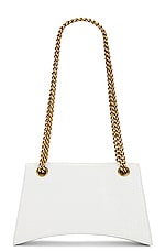 Balenciaga Small Crush Chain Bag In Optic White in Optic White, view 3, click to view large image.
