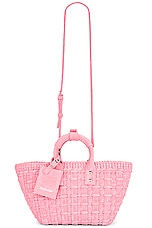 Balenciaga Xs Bistro Basket Bag in Sweet Pink & White, view 1, click to view large image.