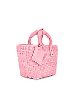 Balenciaga Xs Bistro Basket Bag in Sweet Pink & White, view 5, click to view large image.