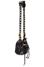 Balenciaga Xs Le Cagole Bucket Bag in Black, view 4, click to view large image.