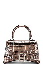Balenciaga Xs Hourglass Top Handle Bag in Dark Bronze, view 3, click to view large image.