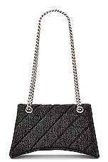Balenciaga Small Crush Chain Bag In Charcoal Black in Charcoal Black, view 3, click to view large image.