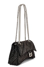 Balenciaga Small Crush Chain Bag In Charcoal Black in Charcoal Black, view 4, click to view large image.