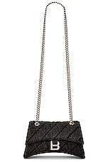 Balenciaga Small Crush Chain Bag In Charcoal Black in Charcoal Black, view 6, click to view large image.