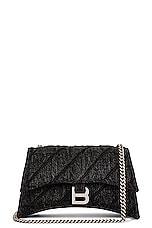 Balenciaga Crush Wallet On Chain Bag in Charcoal Black, view 1, click to view large image.