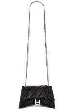 Balenciaga Crush Wallet On Chain Bag in Charcoal Black, view 6, click to view large image.