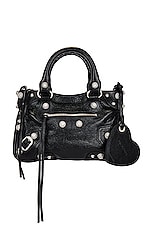 Balenciaga Neo Cagole With Strass Small Tote Bag in Black, view 3, click to view large image.