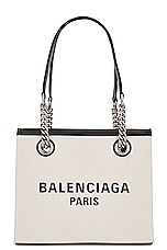 Balenciaga Duty Free Small Tote Bag in Naturel, view 1, click to view large image.
