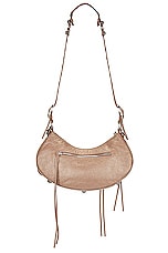 Balenciaga Le Cagole Small Shoulder Bag in Dark Mink Grey, view 3, click to view large image.
