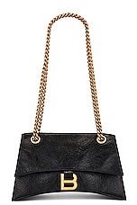 Balenciaga Small Crush Chain Bag In Black in Black, view 1, click to view large image.