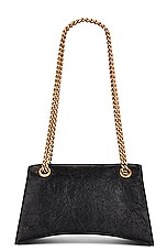 Balenciaga Small Crush Chain Bag In Black in Black, view 3, click to view large image.