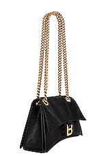 Balenciaga Small Crush Chain Bag In Black in Black, view 4, click to view large image.