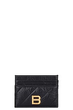 Balenciaga Crush Card Holder in Black, view 1, click to view large image.