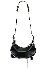 Balenciaga Le Cagole Latex XS Shoulder Bag in Black, view 3, click to view large image.