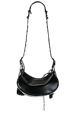 Balenciaga Le Cagole Latex XS Shoulder Bag in Black, view 4, click to view large image.