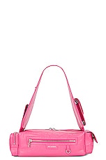 Balenciaga Superbusy XS Sling Bag in Bright Pink, view 3, click to view large image.