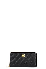 Balenciaga Crush Continental Wallet in Black, view 1, click to view large image.