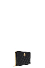 Balenciaga Crush Continental Wallet in Black, view 3, click to view large image.