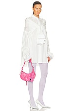 Balenciaga Le Cagole Latex XS Shoulder Bag in Bright Pink, view 2, click to view large image.