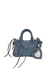 Balenciaga Neo Cagole Small Tote Bag in Pale Blue, view 1, click to view large image.