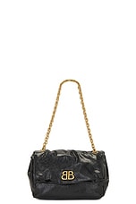 Balenciaga Monaco Small Chain Bag in Black, view 1, click to view large image.