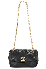 Balenciaga Monaco Small Chain Bag in Black, view 6, click to view large image.