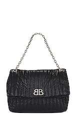 Balenciaga Monaco XL Chain Bag in Black, view 1, click to view large image.