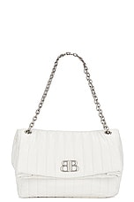 Balenciaga Monaco Medium Chain Bag in Off White, view 1, click to view large image.